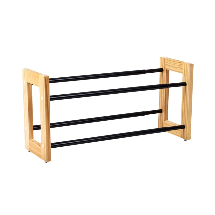 Bricocenter FLACKY EXTENDABLE AND STACKABLE WOODEN METAL SHOE SHELF SPACEO