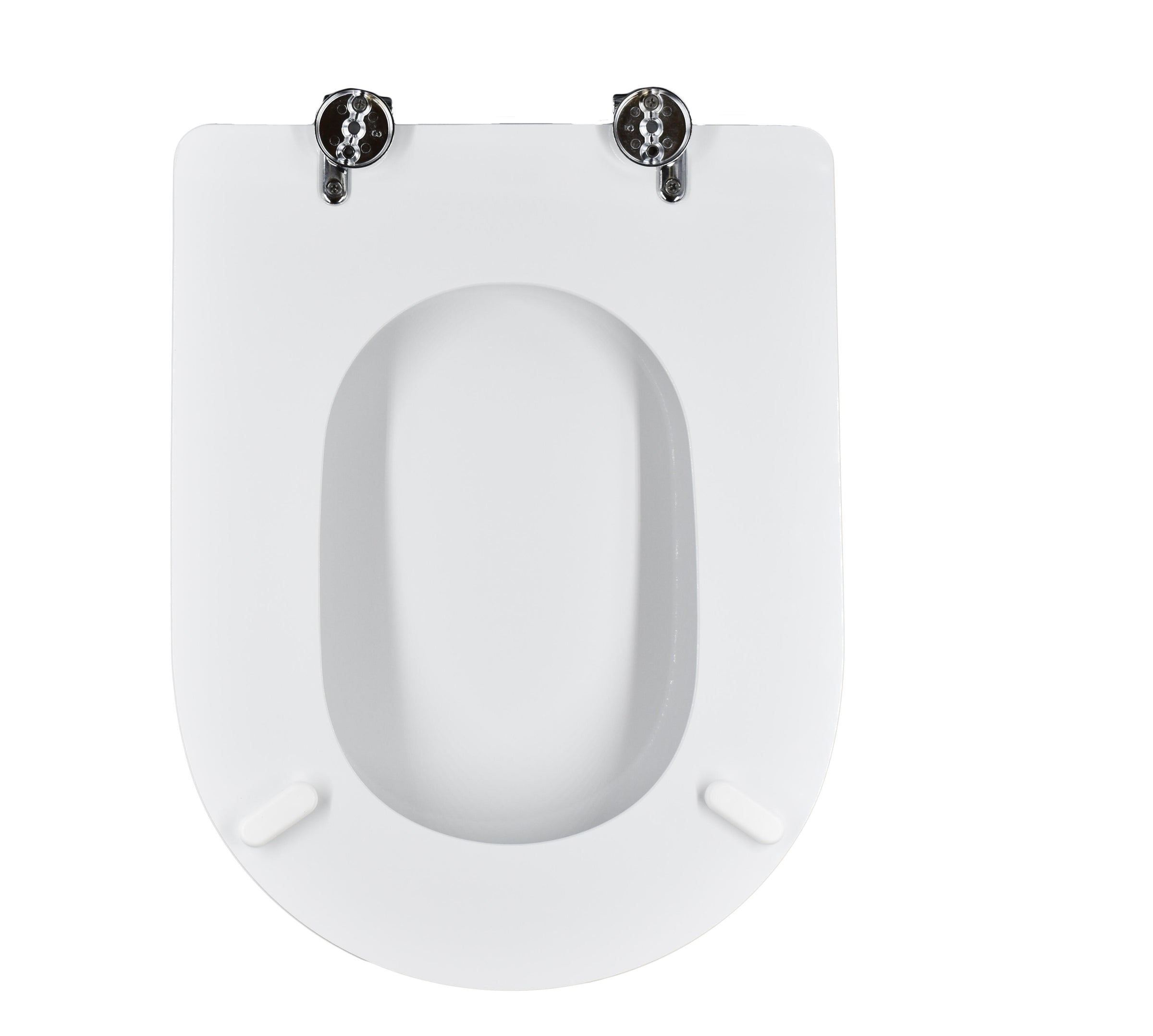 Fiorile-specific white MDF toilet seat, top-mounted, with ceramic and metal fittings