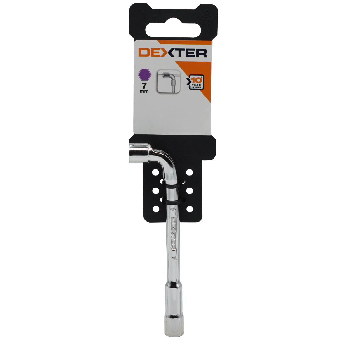 CHIAVE A PIPA DEXTER DOPPIA APERTURA 7MM IN CROMO VANADIO, LUNGHEZZA 100MM