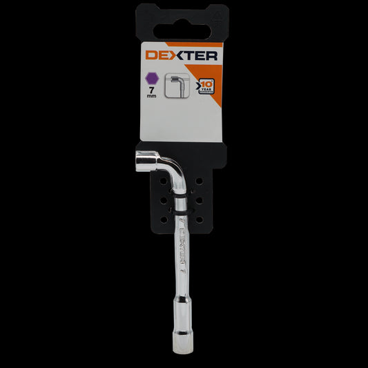 CHIAVE A PIPA DEXTER DOPPIA APERTURA 7MM IN CROMO VANADIO, LUNGHEZZA 100MM