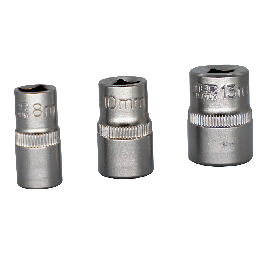 3-PIECE SET OF DEXTER CHROME VANADIUM SOCKETS
