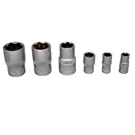 6-PIECE SET OF DEXTER CHROME VANADIUM SOCKETS