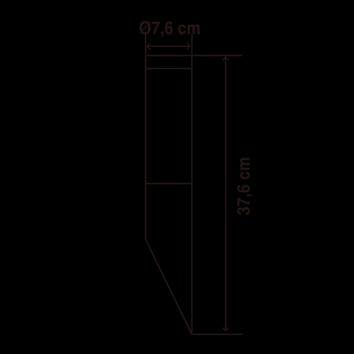 BLACK ALUMINUM TRAVIS WALL SCONCE 37.6X7.6CM E27=24W IP44
