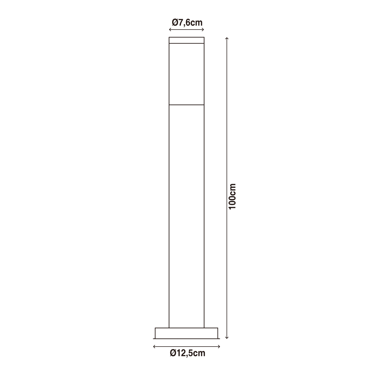 BLACK PLASTIC TRAVIS STREETLIGHT 100CM E27=40W IP44