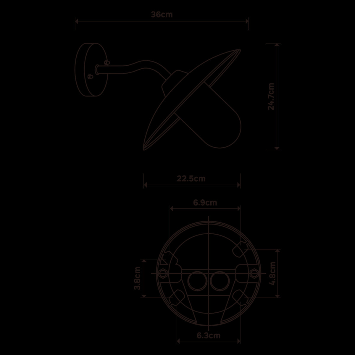 RORI GREY ALUMINIUM WALL LIGHT E27=60W IP54