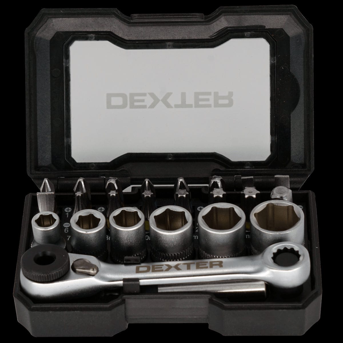 24-PIECE MINI RATCHET + SOCKETS SET IN CHROME VANADIUM