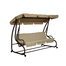 Reclining swing 3 seats 230X120 in brown polyester