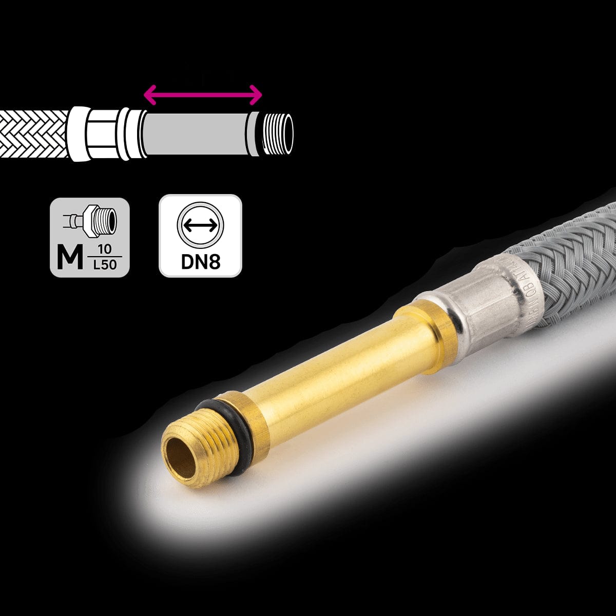 Bricocenter PET POLYMER HOSE DN8 F 1/2 M 10X1-L50 L 50 CM X EQUATION TAPS