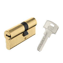 BRASS CYLINDER STANDERS 30+40MM, KEY/KEY, 4 NICKEL-PLATED STEEL KEYS