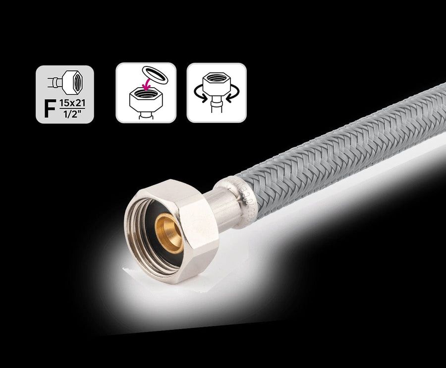 Bricocenter PET POLYMER HOSE DN8 M 3/8 F 1/2 L 30 CM EQUATION REDUCER