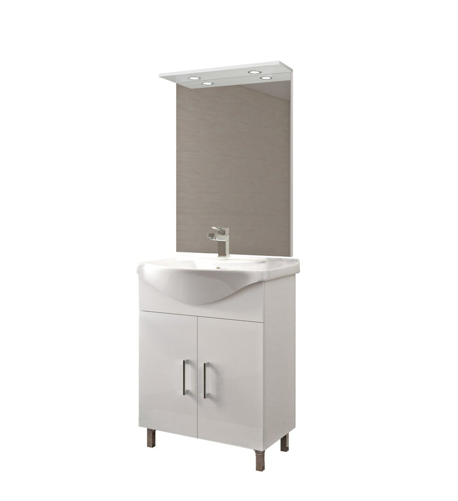 Bricocenter SIMONA 65 WHITE BATHROOM CABINET WITH MIRROR