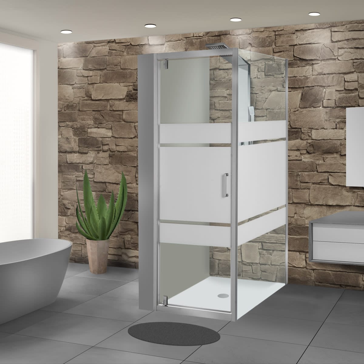 Sinque Silver Glass Shower Door, 80cm x 190cm – Maltashopper.com