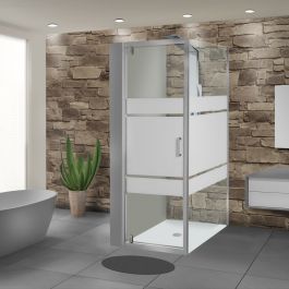 HINGED DOOR SINQUE SILVER SILKSCREENED 80CM H190CM-EXTENS.78/82CM