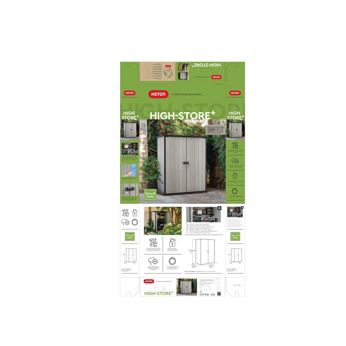 Bricocenter PORTATTREZZI IN DUOTECH HIGH STORE 140x73,6x170,4h