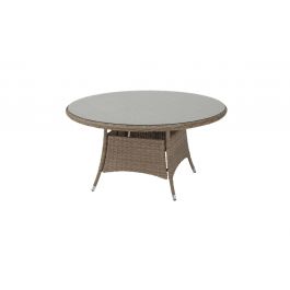 COSTA RICA NATERIAL DINING TABLE d 140 synthetic wicker, aluminum and glass