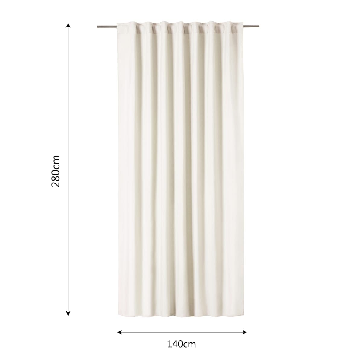 Bricocenter WHITE POLYCOTTON PHARREL OPAQUE CURTAIN 140X280 CM WEBBING AND CONCEALED HANGING LOOP