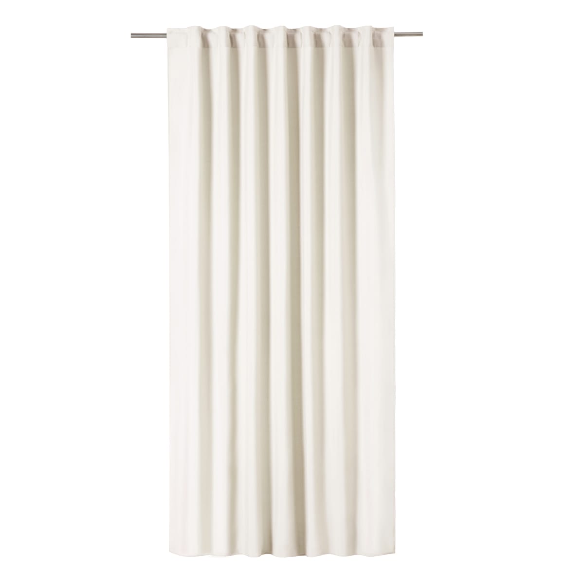 WHITE POLYCOTTON PHARREL OPAQUE CURTAIN 140X280 CM WEBBING AND CONCEALED HANGING LOOP