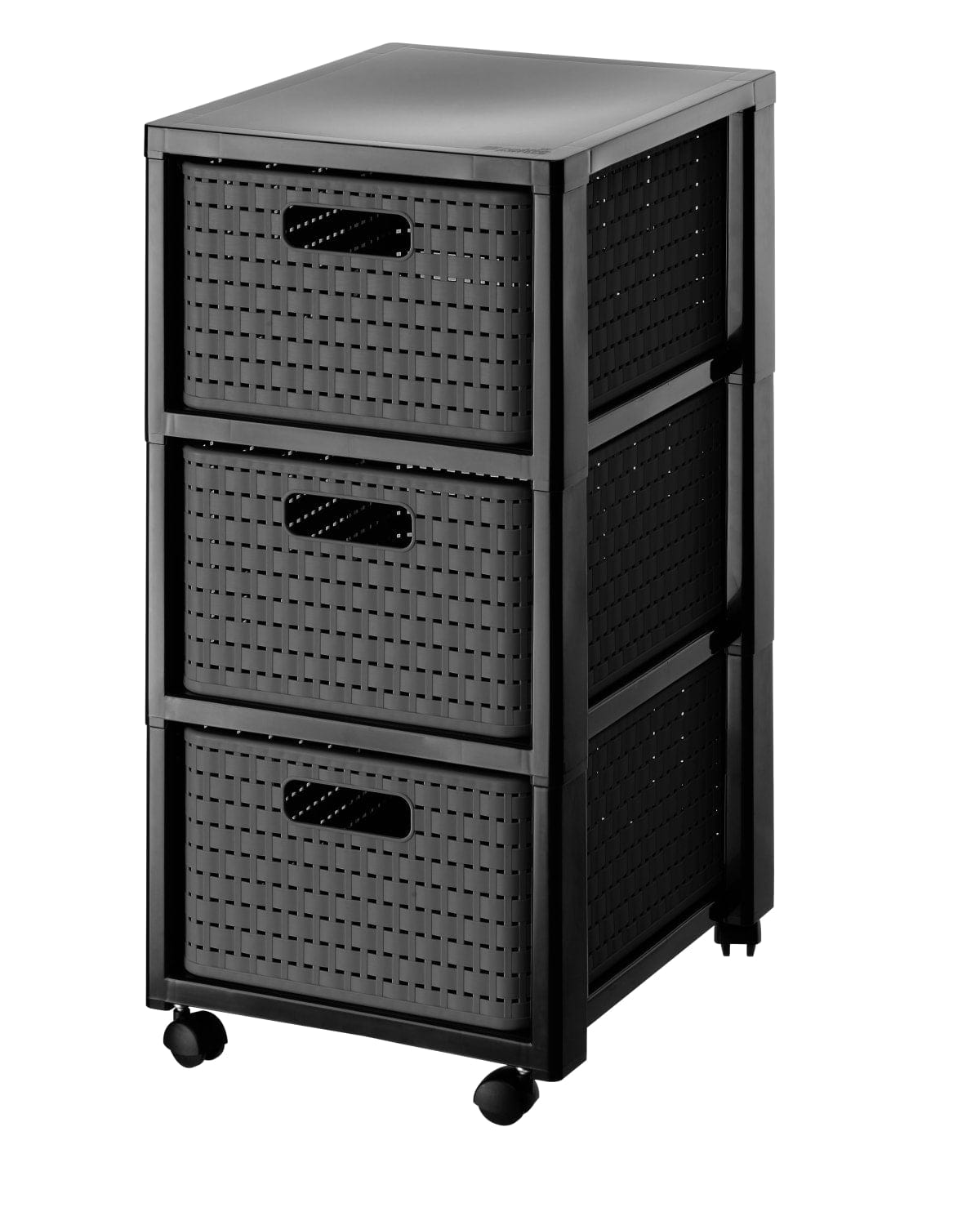 Bricocenter COUNTRY TOWER CHEST OF DRAWERS WITH WHEELS ANTHRACITE AND BLACK - 37,5X32,5X71,2 CM