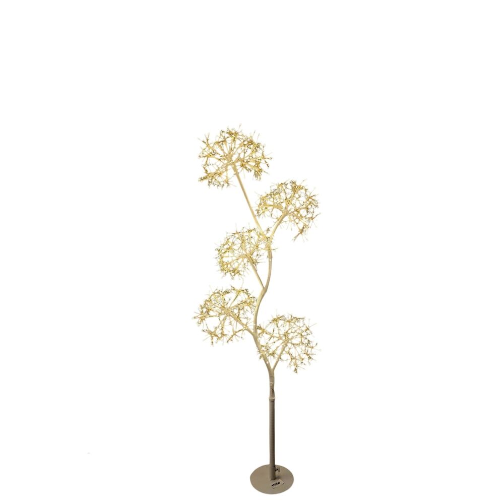 Albero con 5 sfere rich e 1200 microled luce bianco caldo h120cm