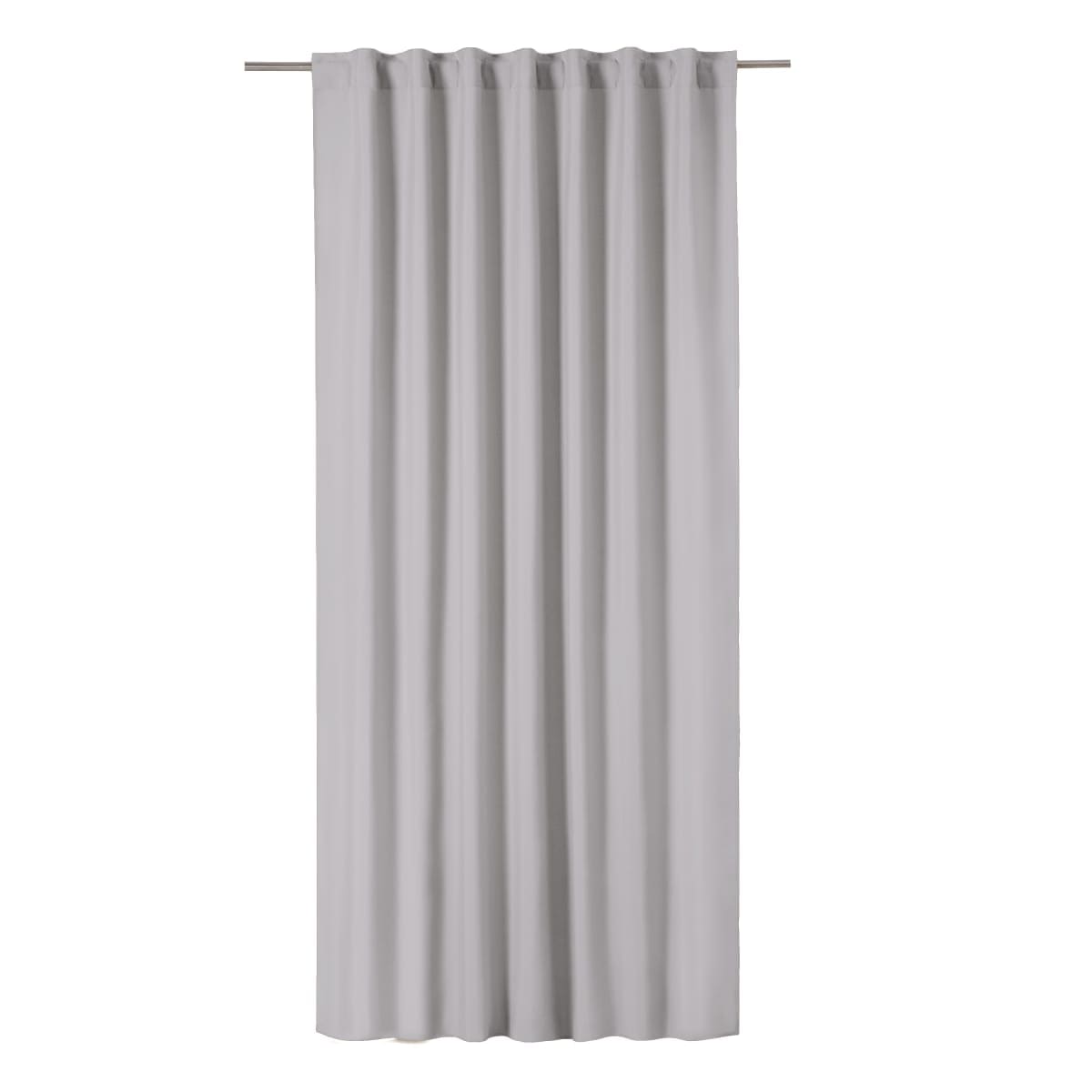 GRANITE GREY POLYCOTTON PHARREL CURTAIN 140X280 CM WEBBING AND CONCEALED LOOP