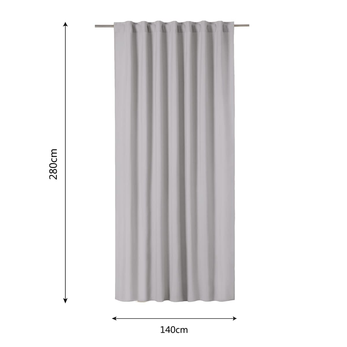 GRANITE GREY POLYCOTTON PHARREL CURTAIN 140X280 CM WEBBING AND CONCEALED LOOP