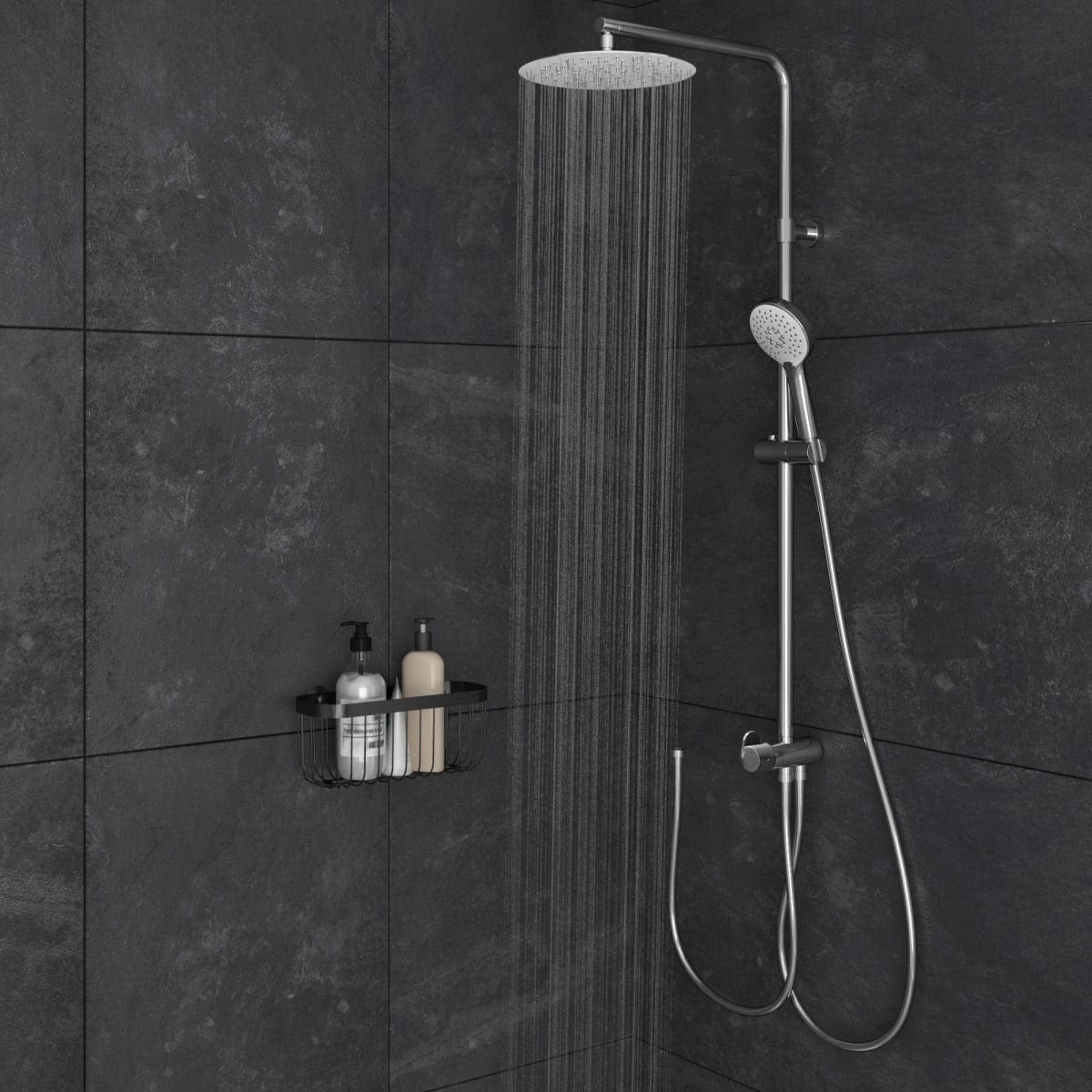 Bricocenter SHOWER KIT ICONS CHROME SHOWER HEAD DIAM. 30 CM SENSEA W/ DIVERTER