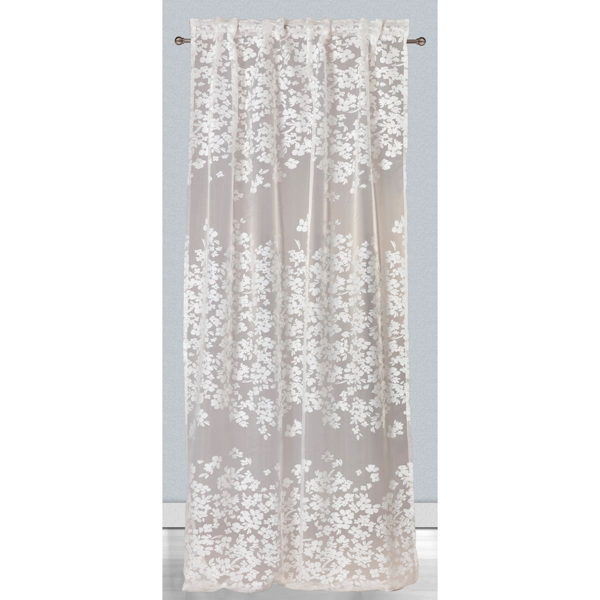 GLADIS WHITE FILTER CURTAIN 140X295CM WEBBING AND CONCEALED LOOP