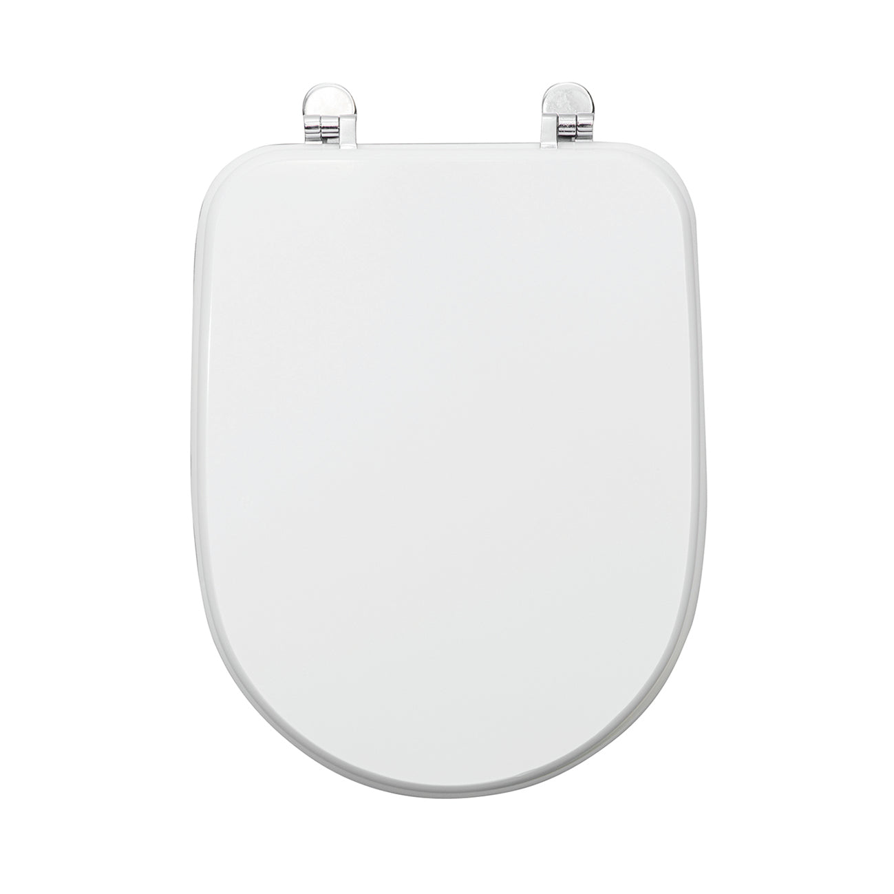 Aretusa rectangular toilet seat cover, white MDF, with metal under-mount fixing, antibacterial