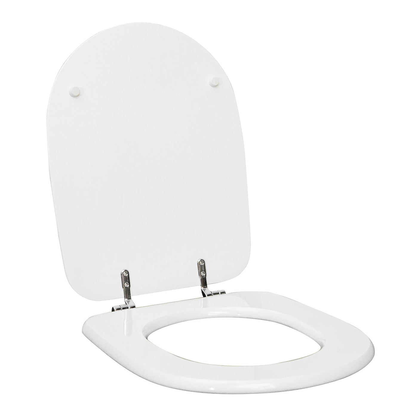 Aretusa rectangular toilet seat cover, white MDF, with metal under-mount fixing, antibacterial