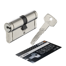 BRASS STANDERS 35+35 MM, SATIN NICKEL FINISH, 5 LONG STEEL KEYS