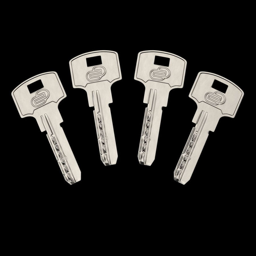 Bricocenter NICKEL-PLATED BRASS CYLINDER STANDERS 35+35MM, KEY/KEY, 4 NICKEL-PLATED STEEL KEYS