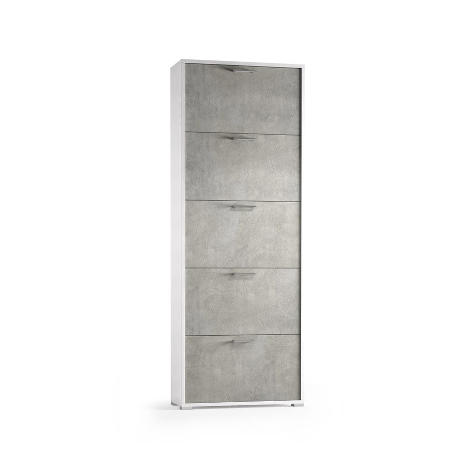 Bricocenter 5 SLIM SLIM SHOEWER 5 DOORS WHITE CEMENT DOOR 65x18x184H 15 PAIRS
