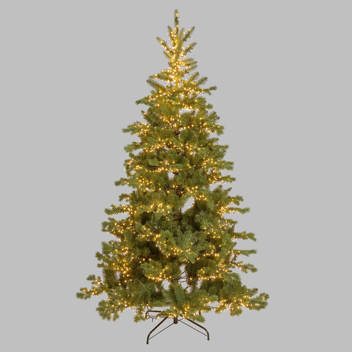 Albero alpino illuminato 1000led h 210cm pvc+pe