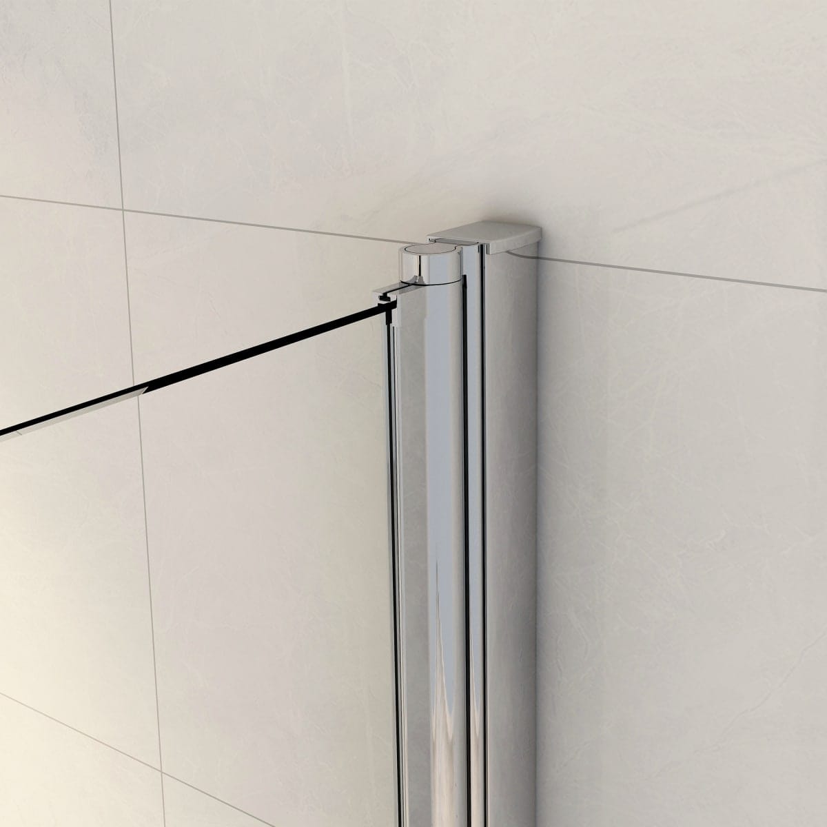 Bricocenter 3-SIDED FOLDING BATHTUB WALL 140X120CM CRYSTAL CLEAR 5MM CHROME PROFILES ESSENTIAL