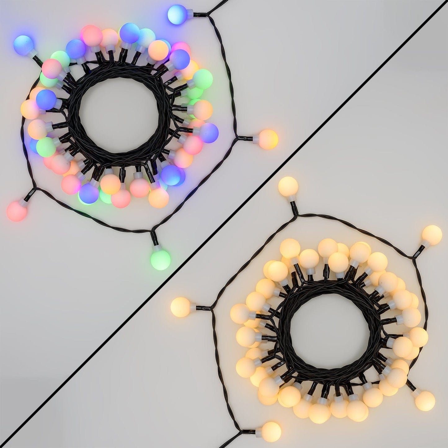 Bricocenter 48 spheres light chain 300 led multicolor warm light 4.7m