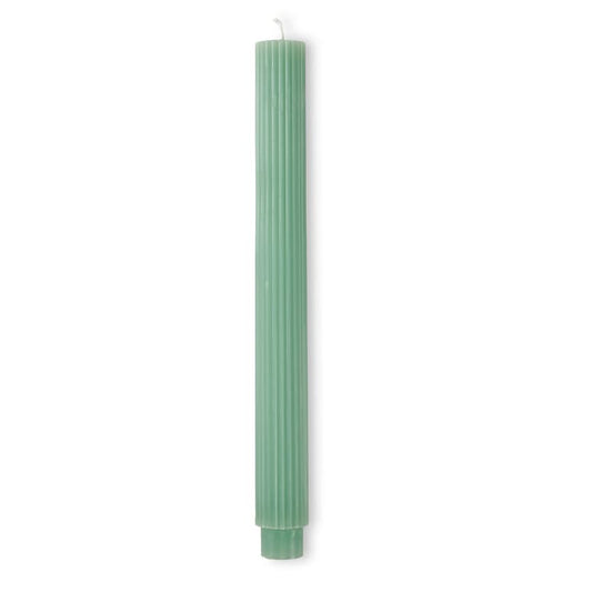 RIB Green wavy candle, L 25 cm