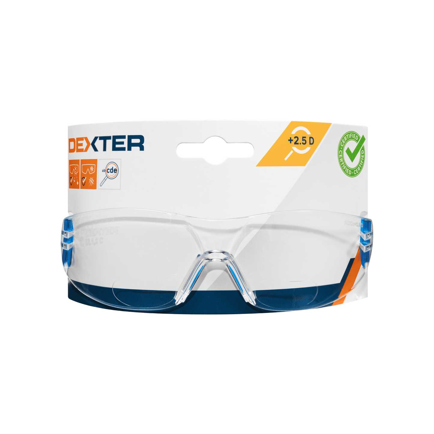 Bricocenter DEXTER SAFETY GLASSES WITH BIFOCAL LENS FOR READING 2.5 DIOPTER POLYCARBONATE