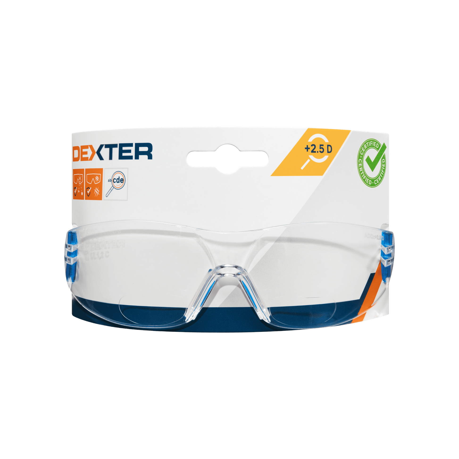 Bricocenter DEXTER SAFETY GLASSES WITH BIFOCAL LENS FOR READING 2.5 DIOPTER POLYCARBONATE