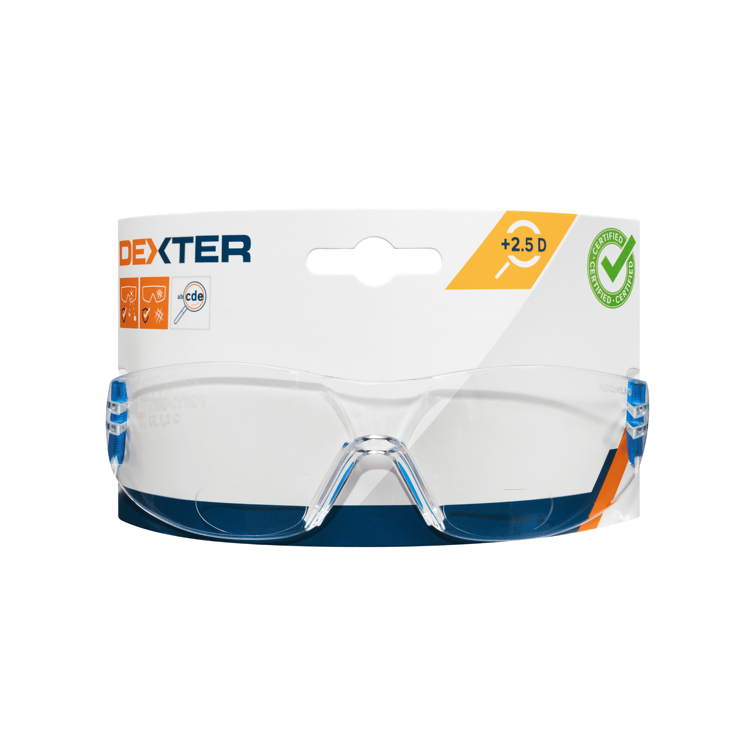 Bricocenter DEXTER SAFETY GLASSES WITH BIFOCAL LENS FOR READING 2.5 DIOPTER POLYCARBONATE
