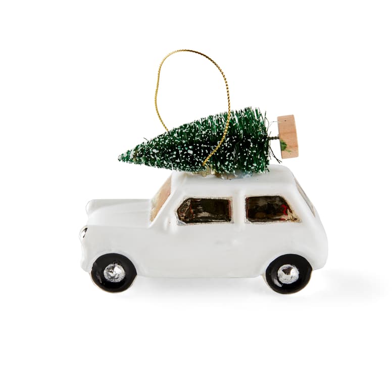 CAR White hanging decoration, H 6 x W 4 x D 10 cm