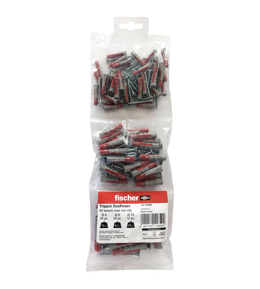 Bricocenter TRIPACK DUOPOWER D.6/8/10 WITH SCREW 60PCS