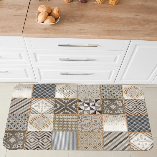 Luky beige cement-effect mat, 50x75 cm