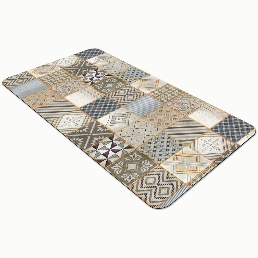 Luky beige cement-effect rug, 50 x 130 cm