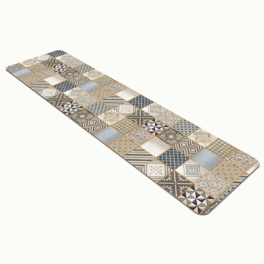 Luky beige cement-effect rug, 50 x 180 cm