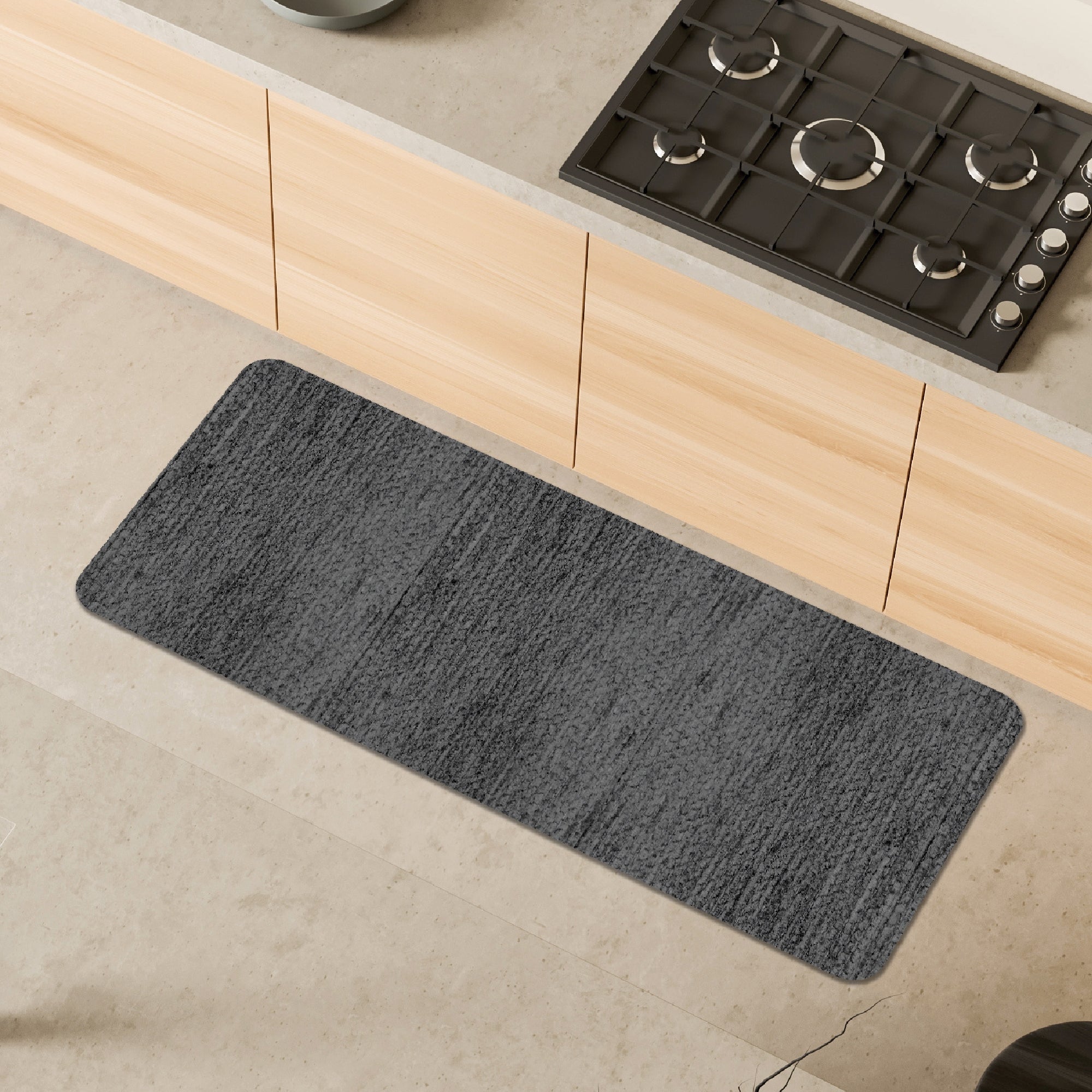 Soft grey rug, 50x120 cm