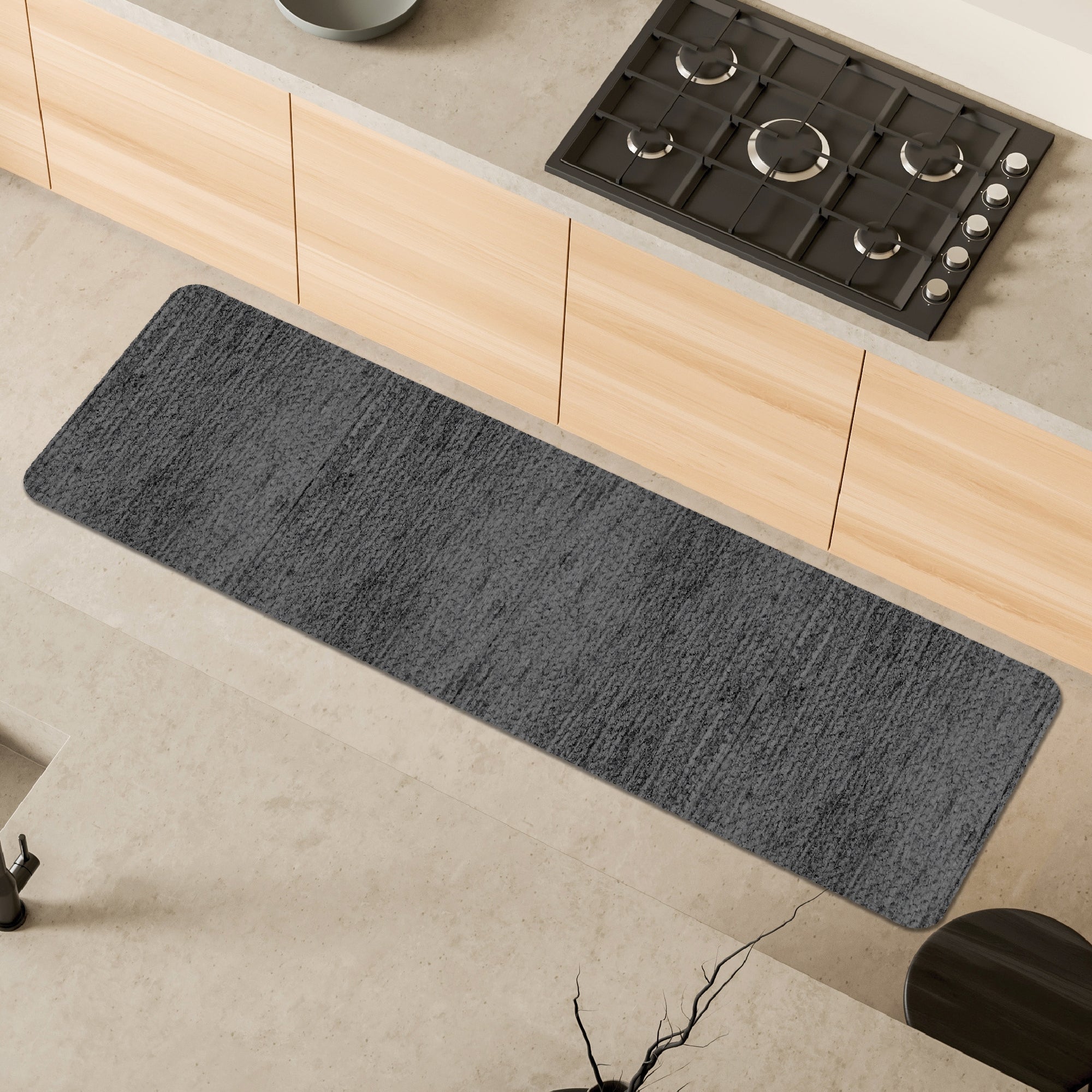 Soft grey rug, 50x180 cm