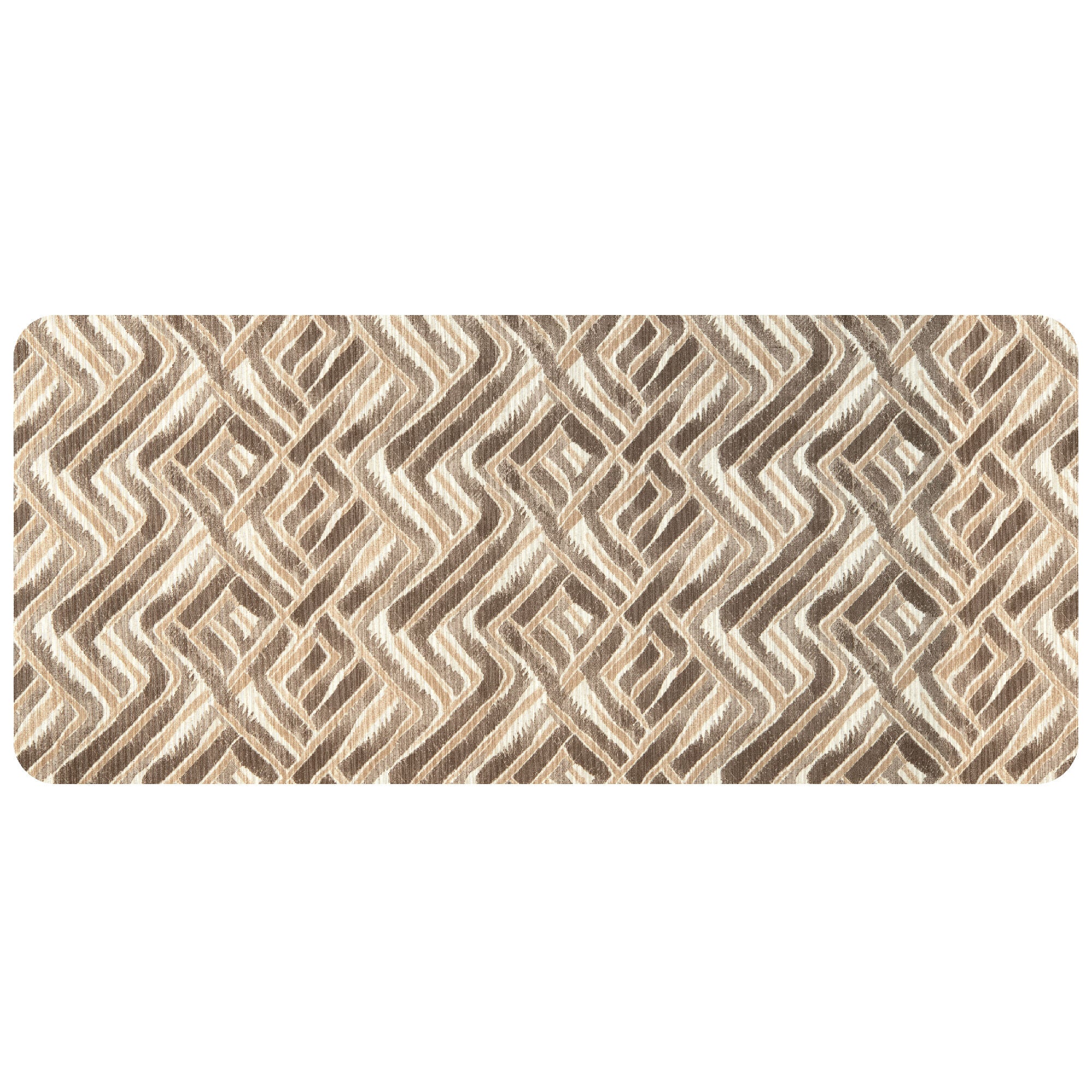 Beige diamond-patterned rug, 50x130 cm
