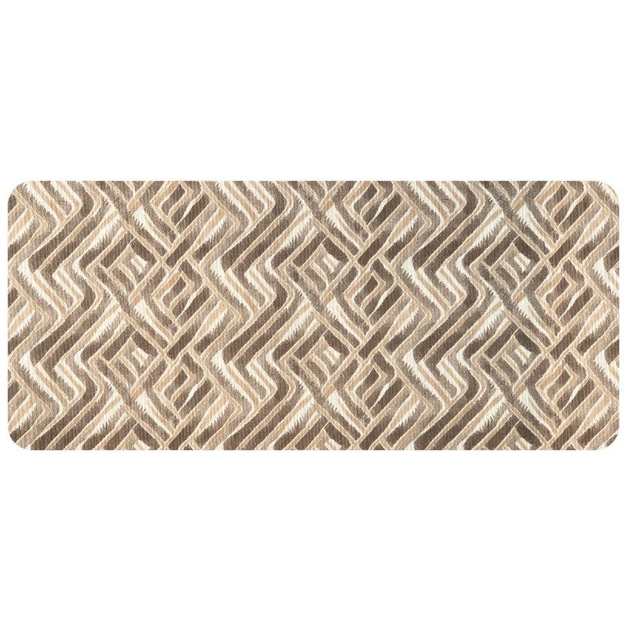 Beige diamond-patterned rug, 50x130 cm