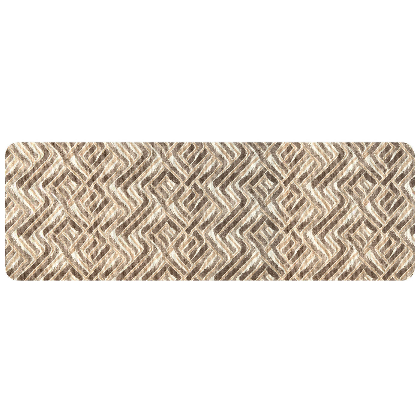 Beige diamond-patterned rug, 50 x 180 cm