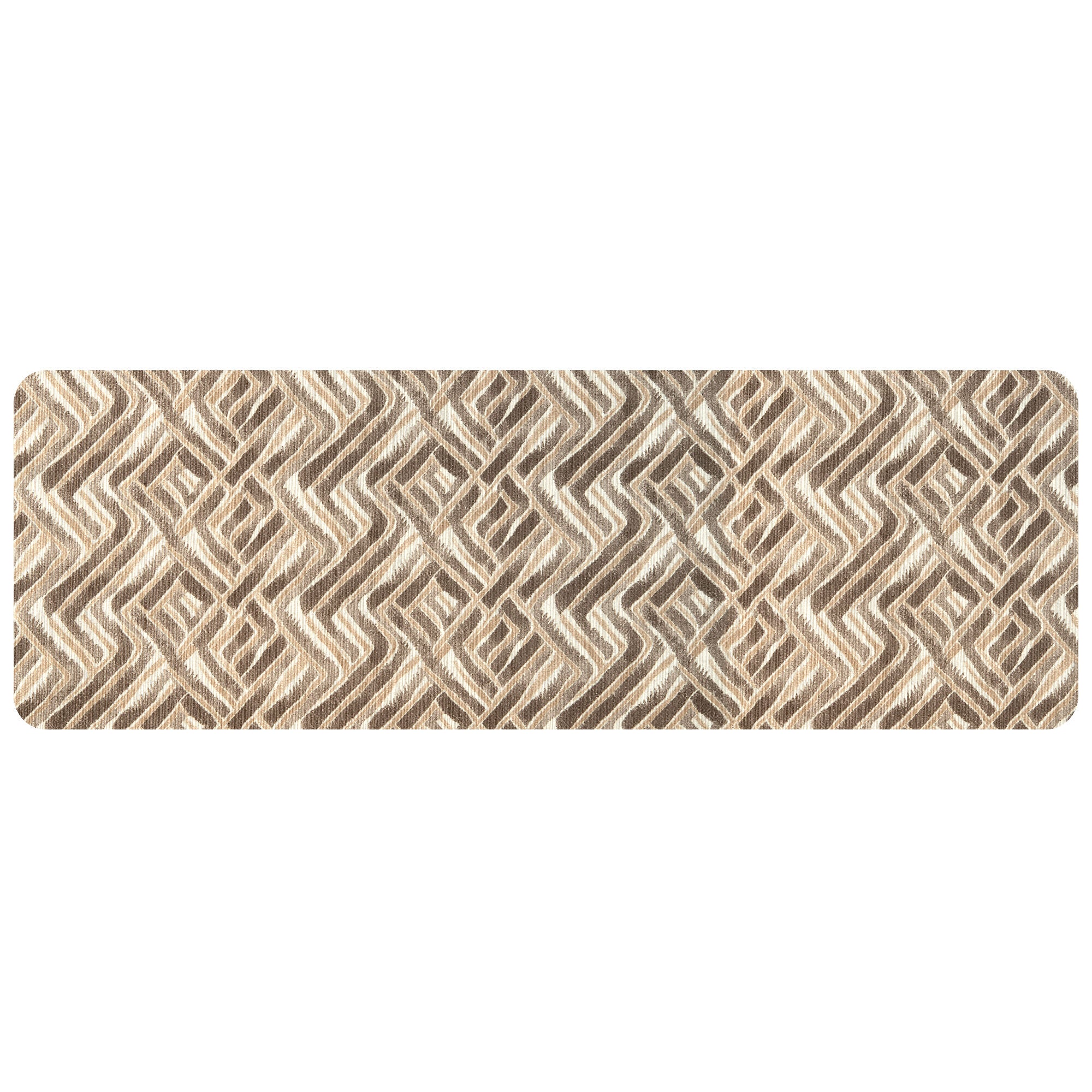 Beige diamond-patterned rug, 50 x 180 cm